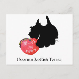 Postal Festiva San Valentín del Terrier Escocés