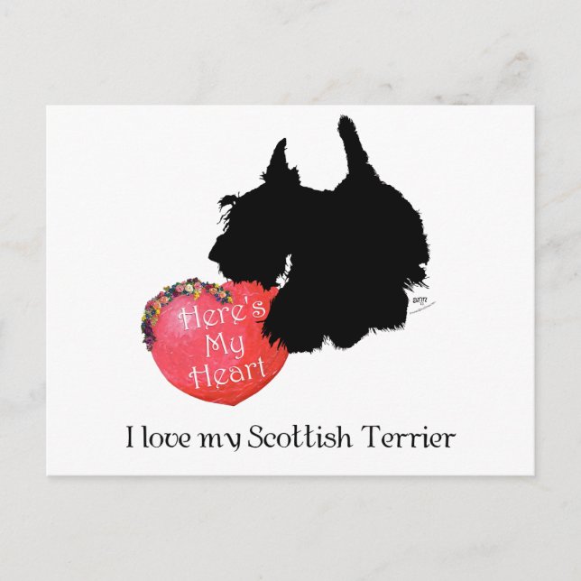 Postal Festiva San Valentín del Terrier Escocés (Anverso)
