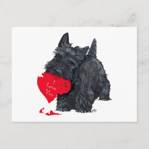 Postal Festiva San Valentín del Terrier Escocés