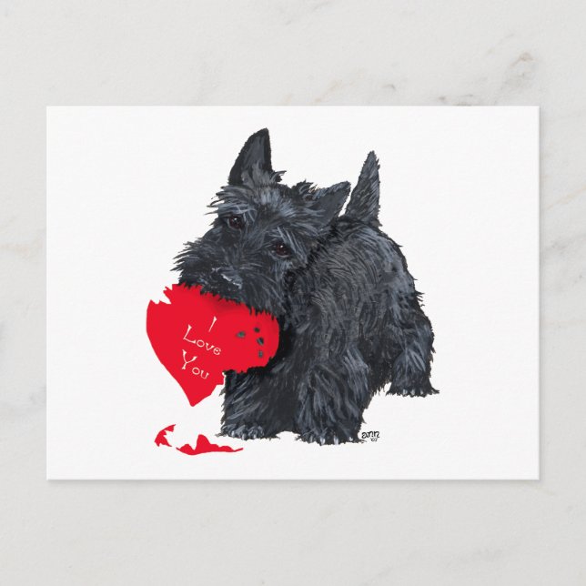 Postal Festiva San Valentín del Terrier Escocés (Anverso)
