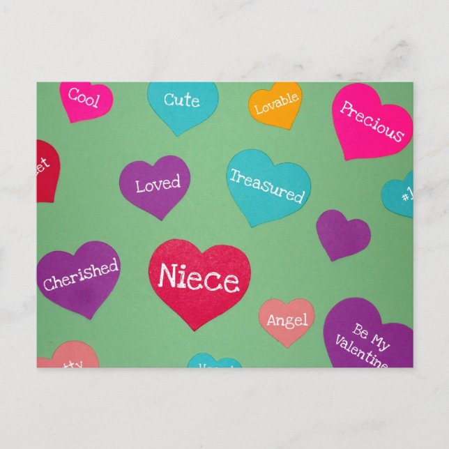Postal Festiva ¡San Valentín es para una dulce sobrina! (Anverso)