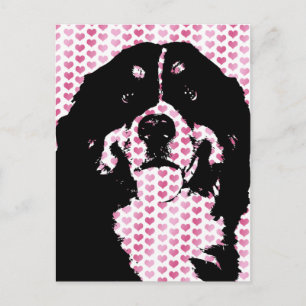 Postal Festiva San Valentín - Montaña Perro Silhouette