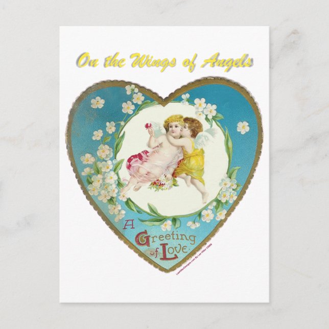 Postal Festiva San Valentín victoriano en los ángeles de los rega (Anverso)