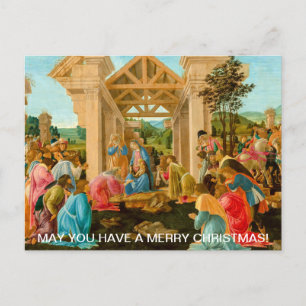 Postal Festiva Sandro Botticelli, la admiración del feriado magi