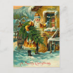 Postal Festiva Santa alemana de época en amarillo<br><div class="desc">¡Hermosas postales de Navidades victorianos! ¡Busca un franqueo que coincida! Todas las imágenes han sido cuidadosamente restauradas para obtener la mejor calidad de impresión. ¡Fácil de personalizar!</div>