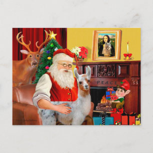 Postal Festiva Santa and his Baby Llama