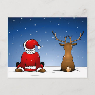 Postal Festiva Santa and Ruloph