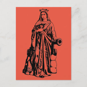 Postal Festiva Santa Bárbara la Gran Mártir Arte Gráfico Sagrado