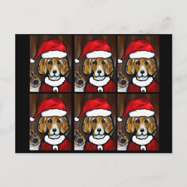 POSTAL FESTIVA SANTA BEAGLE (Anverso)