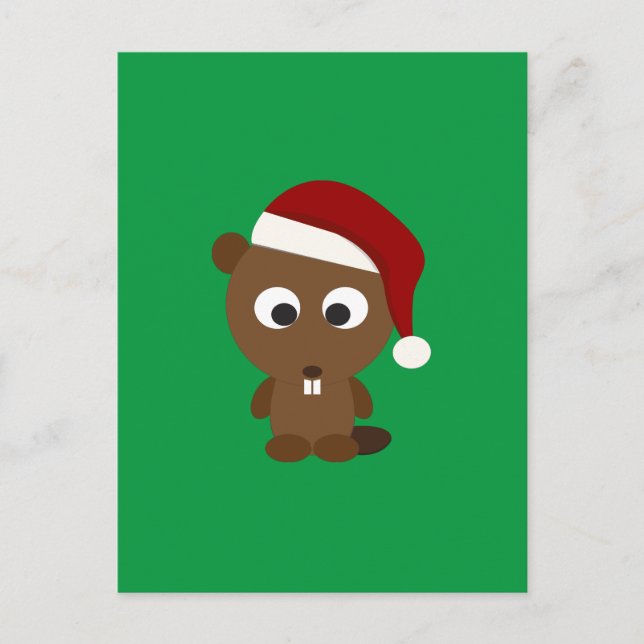 Postal Festiva Santa Beaver (Anverso)