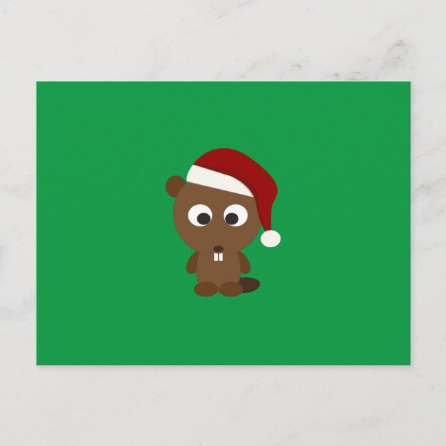 Postal Festiva Santa Beaver (Anverso)