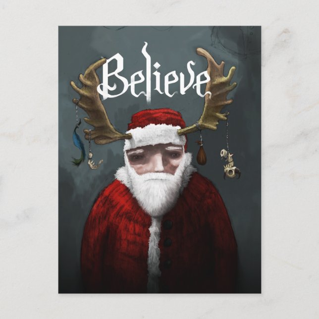Postal Festiva Santa "Believe" (Anverso)