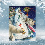 Postal Festiva Santa Caminando con osos polares<br><div class="desc">Santa Caminando con osos polares</div>