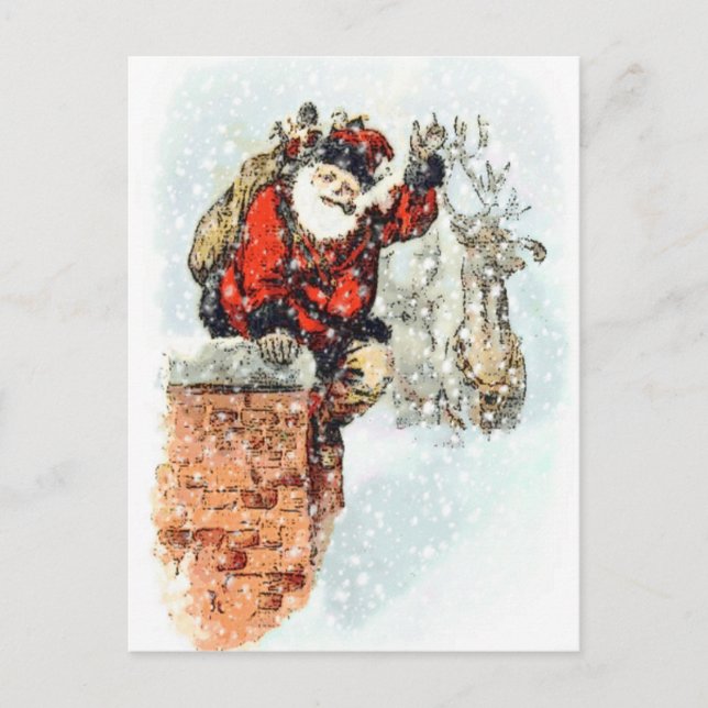 Postal Festiva Santa Chimney (Anverso)