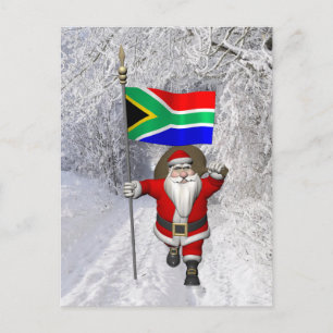 Postal Festiva Santa Claus Con El Destino De Sudáfrica