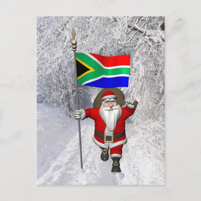 Postal Festiva Santa Claus Con El Destino De Sudáfrica (Anverso)