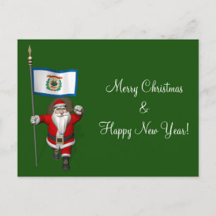 Postal Festiva Santa Claus Con El Diseño De Virginia Occidental