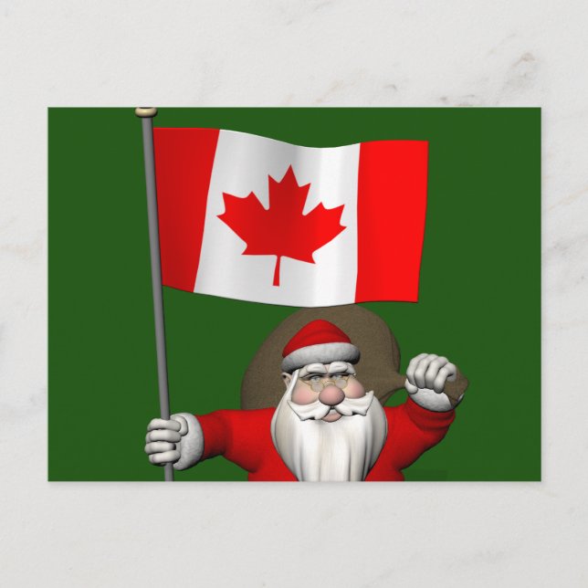 Postal Festiva Santa Claus Con El Fin De Canadá (Anverso)