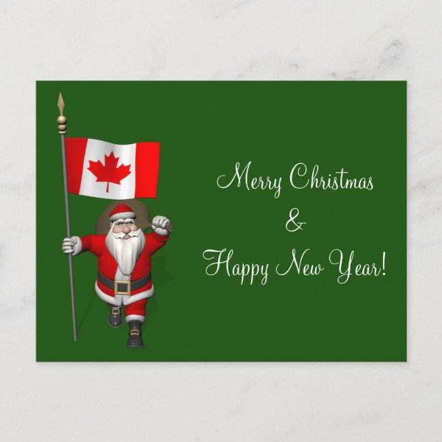 Postal Festiva Santa Claus Con El Fin De Canadá (Anverso)
