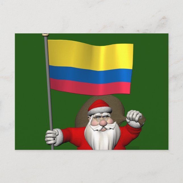Postal Festiva Santa Claus Con El Fin De Colombia (Anverso)