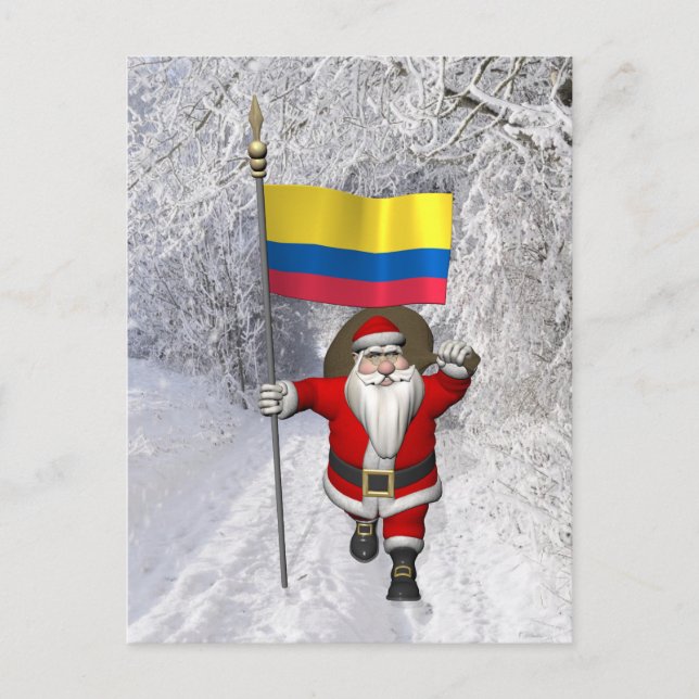 Postal Festiva Santa Claus Con El Fin De Colombia (Anverso)