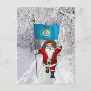 Postal Festiva Santa Claus Con El Fin De Dakota Del Sur