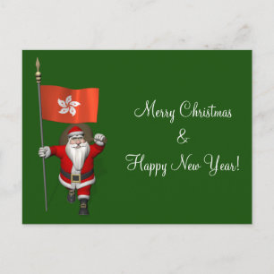 Postal Festiva Santa Claus Con El Fin De Hong Kong
