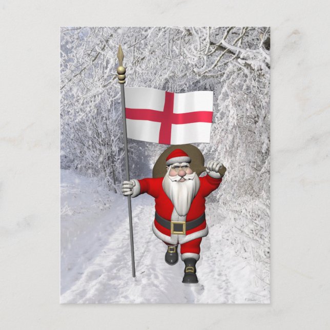 Postal Festiva Santa Claus Con El Fin De Inglaterra (Anverso)