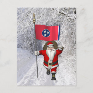 Postal Festiva Santa Claus Con El Firma De Tennessee