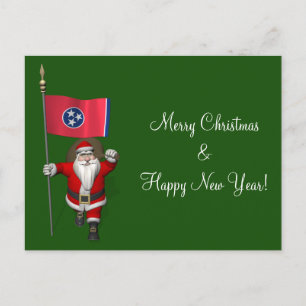 Postal Festiva Santa Claus Con El Firma De Tennessee