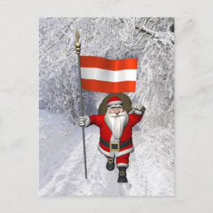 Postal Festiva Santa Claus Con El Firme De Österreich