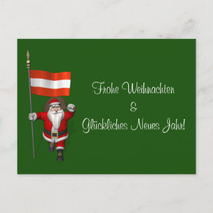 Postal Festiva Santa Claus Con El Firme De Österreich