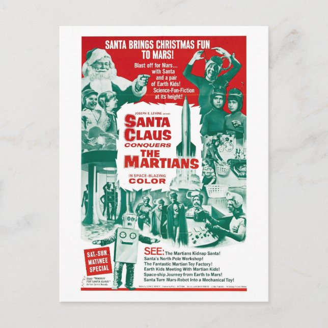 POSTAL FESTIVA SANTA CLAUS CONQUERS THE MARTIANS POSTCARD (Anverso)