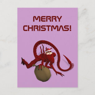 Postal Festiva Santa Claus desde el espacio exterior