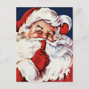 Postal Festiva Santa Claus dice SH-H-H