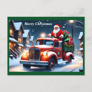 Postal Festiva Santa Claus en camión