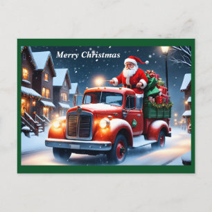 Postal Festiva Santa Claus en camión