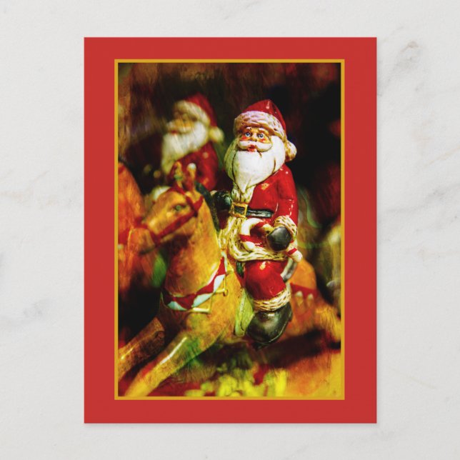 Postal Festiva Santa Claus en Carousel (Anverso)