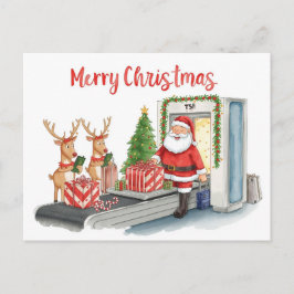 Postal Festiva Santa Claus en el aeropuerto