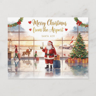 Postal Festiva Santa Claus en el aeropuerto