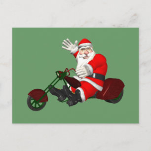 Postal Festiva Santa Claus En El Trike A Motor
