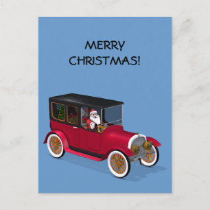 Postal Festiva Santa Claus En Hot Rod