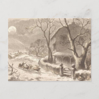 Postal Festiva Santa Claus en la víspera de los Navidades