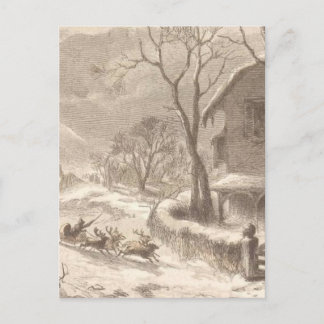 Postal Festiva Santa Claus en la víspera de los Navidades