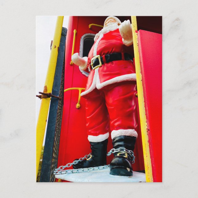 Postal Festiva ¿Santa Claus en problemas? (Anverso)