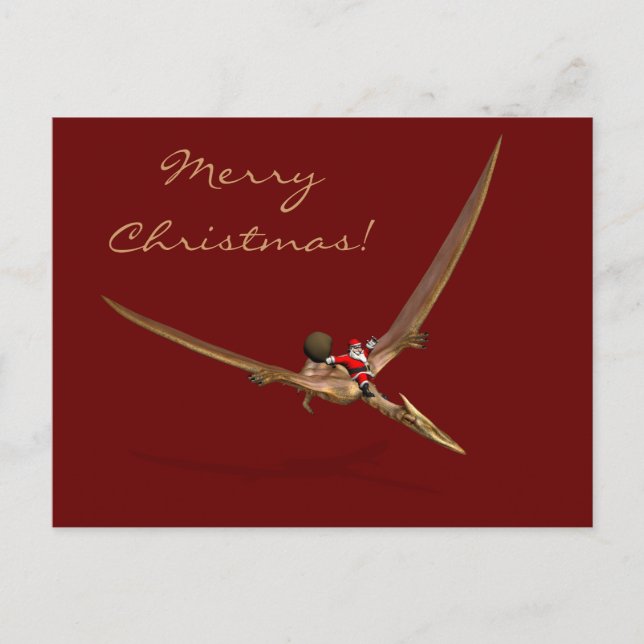 Postal Festiva Santa Claus En Quetzalcoatlus (Anverso)