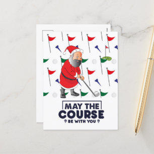 Postal Festiva Santa Claus Golfer en Navidades puede seguir el cu