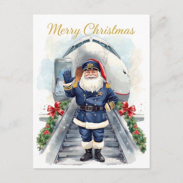 Postal Festiva Santa Claus in at the airport (Anverso)