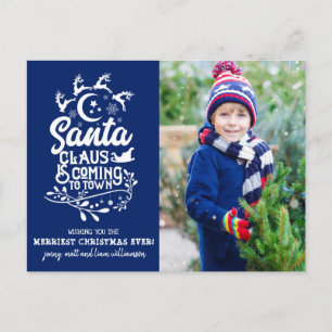 Postal Festiva Santa Claus llega a los Navidades de fotografía de