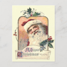 Postal Festiva Santa Claus Mistletoe Holly